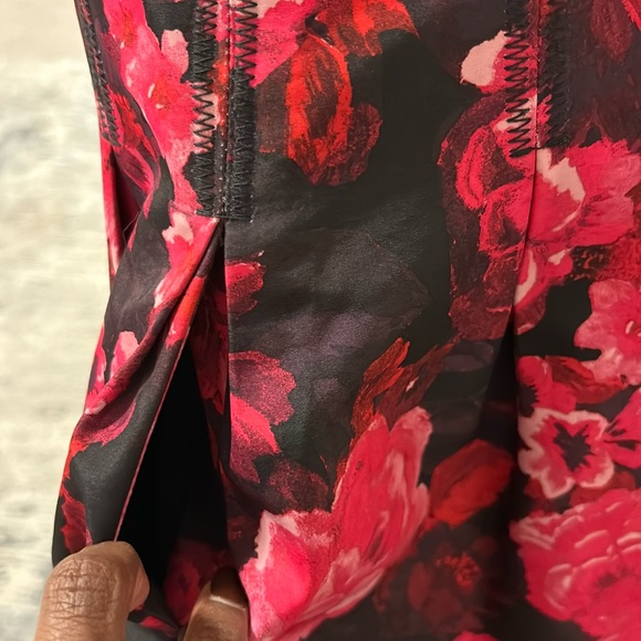 GAP | Black Red Pink Floral Full A-Line Mini Skirt | 4 - Picture 12 of 13
